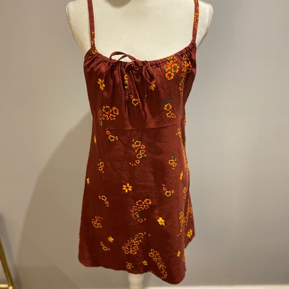 Urban Outfitters Ester Linen Tie Front Mini Dress - Picture 3 of 6